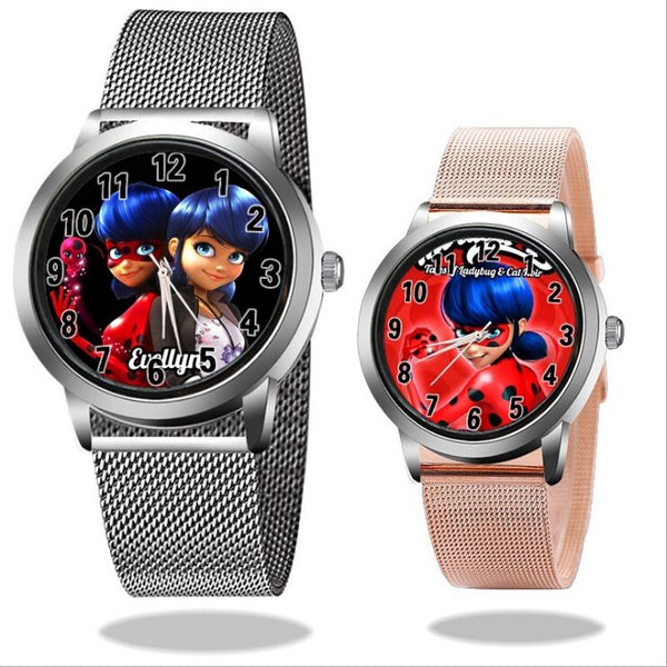 [variant_title] - New arrive Miraculous Ladybug Watches Children Kids gift Watch Casual Quartz Wristwatch fashion leather watch Relogio Relojes