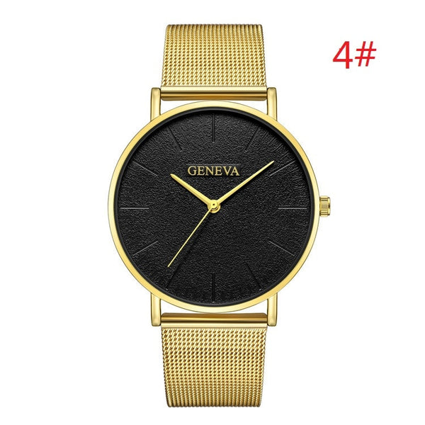 gold - GENEVA Women's Watch 2019 Fashion Ladies Watches For Women Rose Gold Watch Women Simple Bracelet Montre Femme 2018 Reloj Mujer
