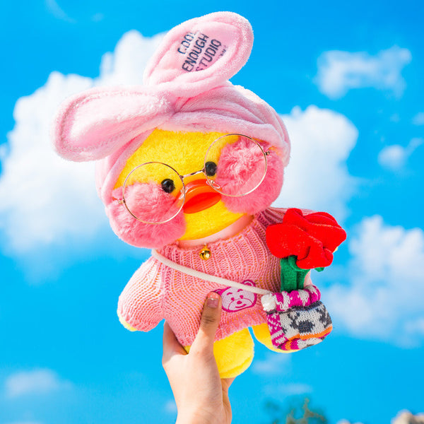 [variant_title] - Lalafanfan Plush Stuffed Toys Doll Kawaii Cafe Mimi Yellow Duck Lol Change Clothes Plush Toys Girls Gifts Toys For Children