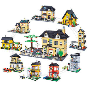 [variant_title] - City Architecture Villa Cottage Model Beach Hut Modular Home House Village Building Blocks Compatible Legoingly Friends Toy Gift