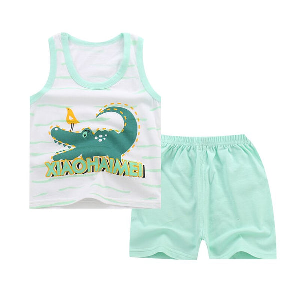 [variant_title] - Hot Sale Summer Children's Two-piece set Cotton Suit Children Set Children's Clothing Set Girls Boys Clothing Sets