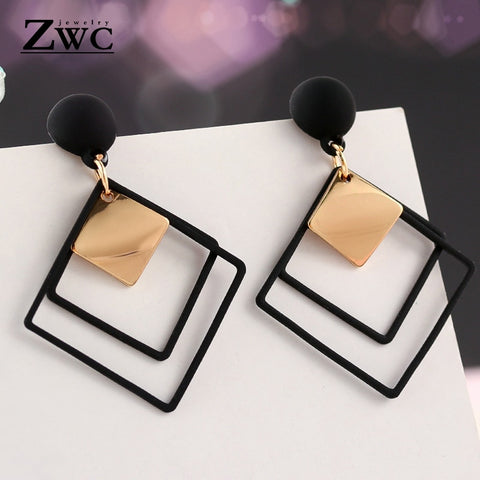 ZWC Fashion New Women's Acrylic Drop Earrings Hot Selling Long Dangling Earrings Gift For Women Party Wedding Jewelry Brincos