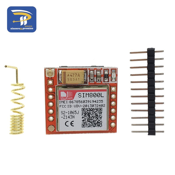 [variant_title] - Smallest SIM800L GPRS GSM Module Kit MicroSIM Card Core BOard Quad-band TTL Serial Port with the antenna