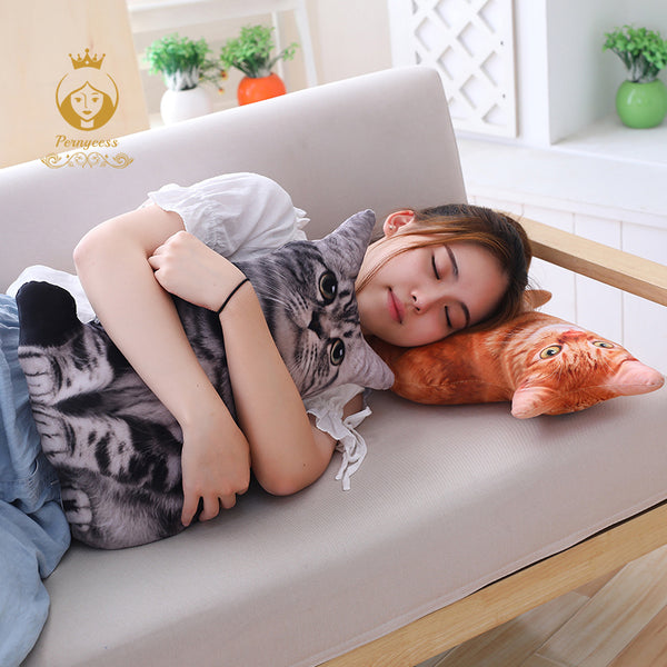 [variant_title] - 1PCS 50CM 3D Simulation Cats Pillow, Cute Cat Washable Plush Stuffed Pillow, Kids Toy, Sofa Pillow, Home Decoration