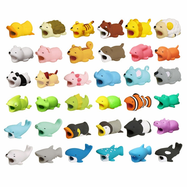 [variant_title] - 1 pcs Animal Cable bites Protector for Iphone protege cable buddies cartoon Cable bites kabel diertjes Phone holder Accessory