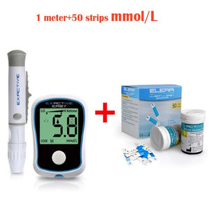 50 strips set - ELERA Blood Suger Monitor glycuresis Monitor Glucose meter medidor de glicose with 50 Diabetic test strips & Lancets