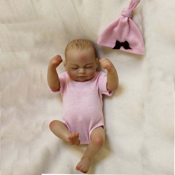 [variant_title] - OtardDolls bebe reborn doll 10" Full slicone reborn Adorable baby dolls Handmade Painting Hair Gift Bonecas  Bath toy
