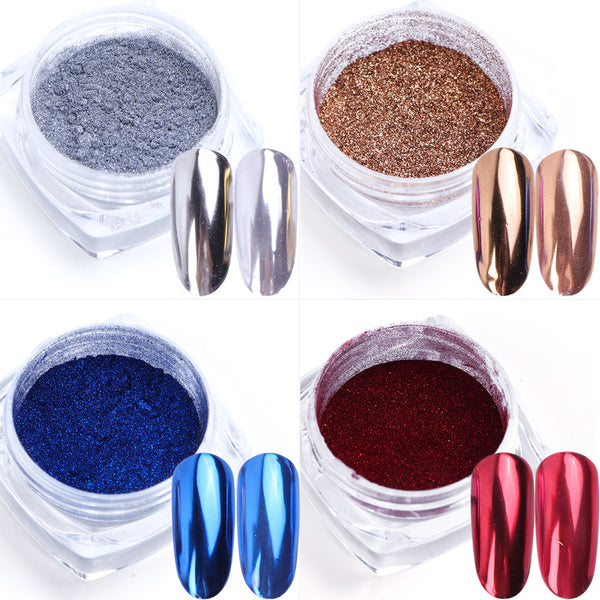 [variant_title] - 0.5g Nail Mirror Glitter Powder Metallic Color Nail Art UV Gel Polishing Chrome Flakes Pigment Dust Decorations Manicure TRC/ASX