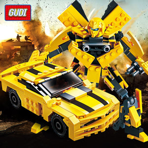 Default Title - 225pcs LegoINGs Transformation  Robot Yellow Car Bricks City Building Blocks Sets Starwars Creator Educational Toys For Children