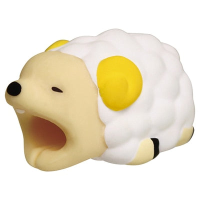 sheep - 1pcs kawaii Cable Bite Animal iphone Protector Shaped Winder Dog Bite Phone Accessory Prank Toy Funny