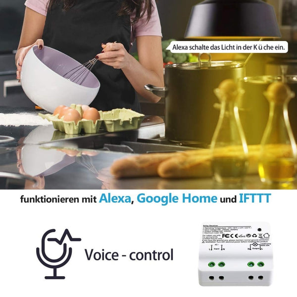 [variant_title] - Tuya Smart Life WiFi Light Switch Alexa Echo, Google Home Voice Control, 10A, App Remote Control Lights, Set Timer for Lamps