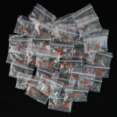 Default Title - 300pcs/lot Ceramic capacitor set pack 2PF-0.1UF 30 values*10pcs Electronic Components Package capacitor Assorted Kit samples Diy