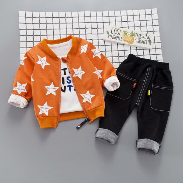 [variant_title] - HYLKIDHHUOSE Autumn Baby Girls Boys Clothing Sets Infant Clothes Suits Star Coats T Shirt Pants Casual Kid Child Clothes Suits