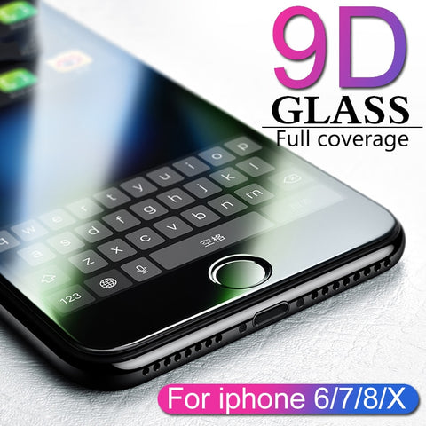 [variant_title] - 9D protective glass for iPhone 6 6S 7 8 plus X glass on iphone 7 6 8 X R XS MAX screen protector iPhone 7 6 screen protection XR