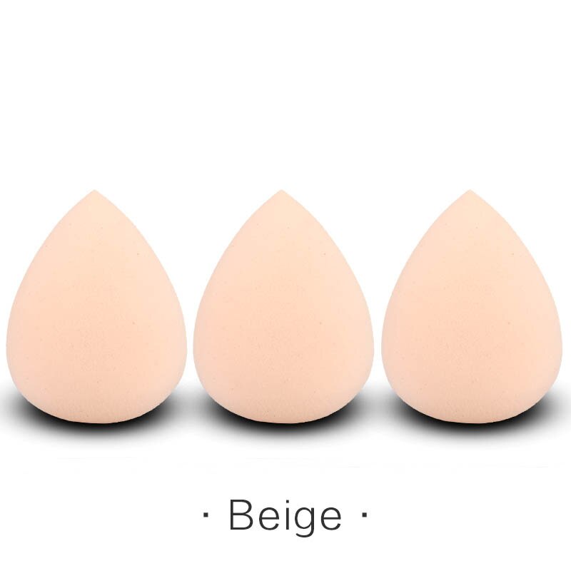 3-Waterdrop-Beige - Beauty Makeup Sponge 1Pcs Foundation Powder Puff Smooth Latex Free Egg Shape Cosmetic Sponge Make Up Tools