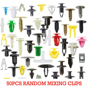 50Pcs Random Mixing - 100PCS Mixed Auto Fastener Vehicle Car Bumper Clips Retainer Fastener Rivet Door Panel Fender Liner Universal Fit for All Car