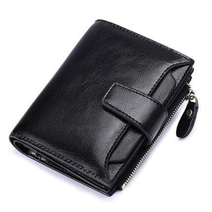 Black - SENDEFN Women's Wallet Leather Small Luxury Brand Wallet Women Short Zipper Ladies Coin Purse Card Holder Femme Red/Blue 5191-69