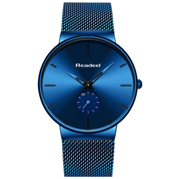 Blue - Mens Sports Watches Top Brand Luxury Ultra Thin Casual Waterproof Sport Watch Quartz Full Steel Men Watch Relogio Masculino