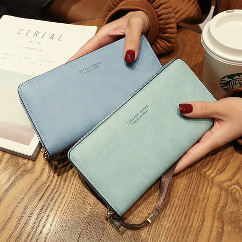 [variant_title] - Female Wallet PU Leather Long Purse Black/pink/blue/green/gray Famous Brand Designer Wallet Women 2019 Quality Female Purse
