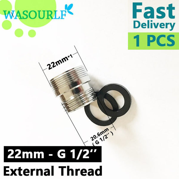 [variant_title] - WASOURLF 22 mm male external thread transfer G1/2 inch connector outer adapter shower bathroom kitchen brass faucet accessories