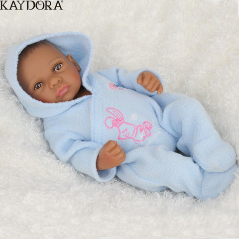 Default Title - KAYDORA Doll Bebes Reborn Silicone Full Reborn Baby Doll Toys For Children 10 Inch Lifelike Baby Alive Black Skin African Doll