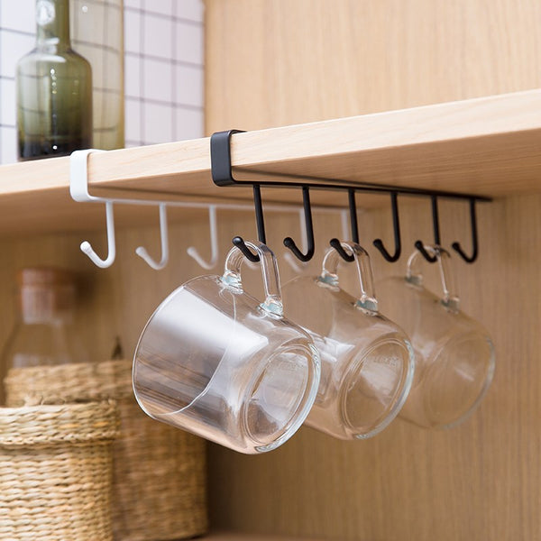 [variant_title] - Home seamless kitchen storage rack nail-free hanging wrought iron wardrobe hook kitchen organizer ZP01261501