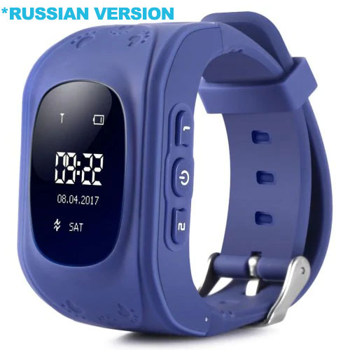 Russion navy blue - Q50 GPS smart Kids children's watch SOS call location finder child locator tracker anti-lost monitor baby watch IOS & Android