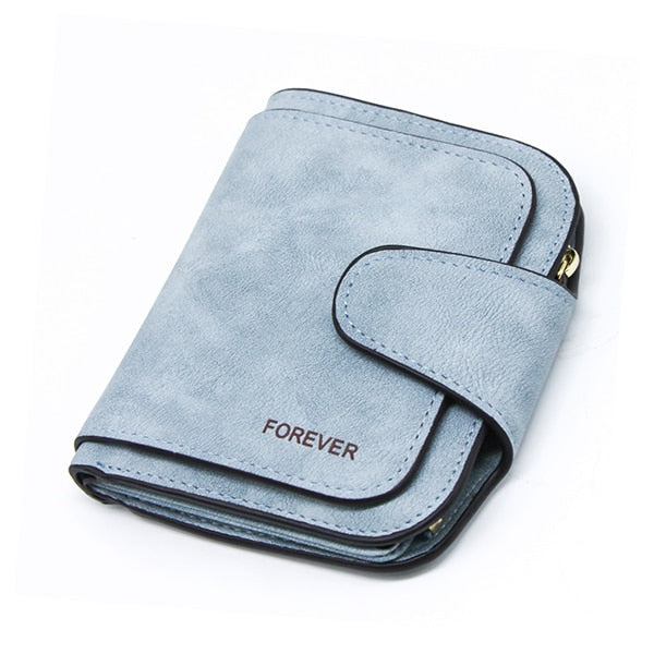 blue short - Brand Leather Women Wallets High Quality Designer Zipper Long Wallet Women Card Holder Ladies Purse Money Bag Carteira Feminina