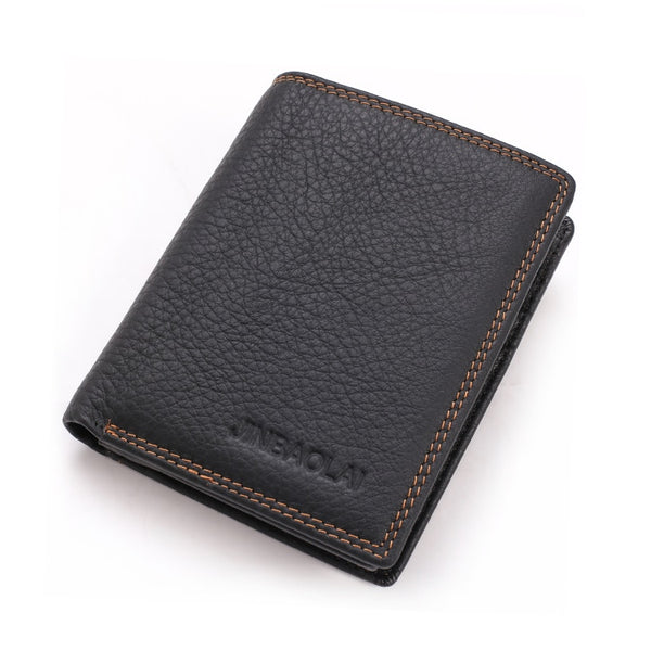 Black - Black Purse For Men Genuine Leather Men's Wallets Thin Male Wallet Card Holder Cowskin Soft Mini Purses Luxury Design Wallet Men