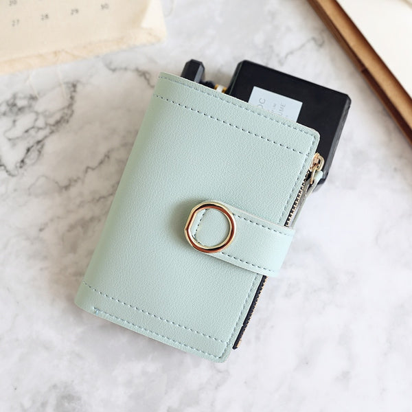 LightGreen - Women Wallets Small Fashion Brand Leather Purse Women Ladies Card Bag For Women 2018 Clutch Women Female Purse Money Clip Wallet