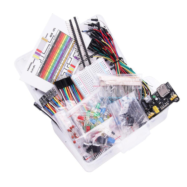 [variant_title] - Electronic Component kit with Power Supply Module, Breadboard, Resistor, Capacitor, LED, Potentiometer for Arduino