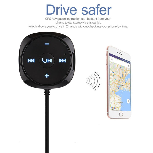 [variant_title] - Onever Handsfree Bluetooth Car Kit MP3 Player 3.5mm AUX Audio A2DP Music Receiver Adapter Support IOS Siri with Magnetic Base