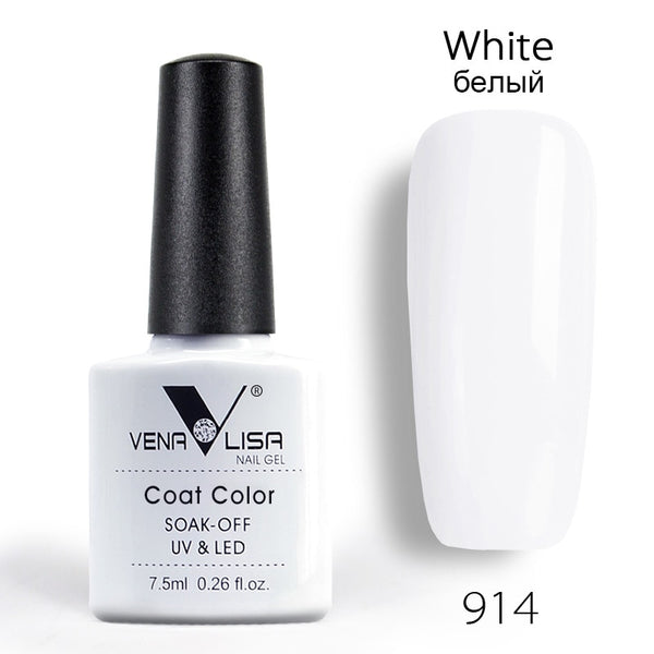 914 white - New Free Shipping Nail Art Design Manicure Venalisa 60Color 7.5Ml Soak Off Enamel Gel Polish UV Gel Nail Polish Lacquer Varnish