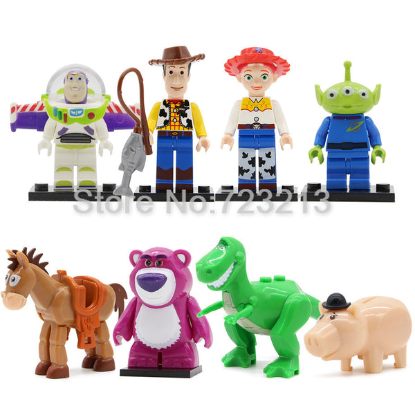 [variant_title] - PG8222 8pcs/lot Toy Story 4 IV Figure Buzz Lightyear Jessie Woody Aliens Soldier Dinosaur Building Blocks Set Models Toys