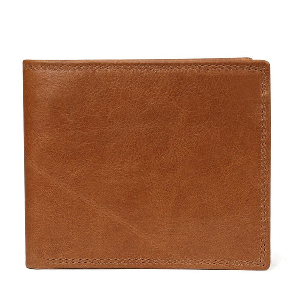 Brown Wallet - GENODERN Cow Leather Men Wallets with Coin Pocket Vintage Male Purse Function Brown Genuine Leather Men Wallet with Card Holders
