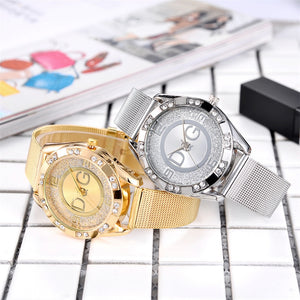 [variant_title] - Women Dress Watches Stainless Steel Exquisite Watch Women Rhinestone Luxury Casual Quartz Watch Relojes Mujer 2019 New Arrivals