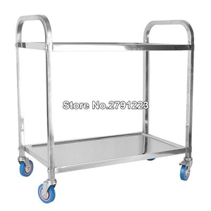 [variant_title] - High Quality Commercial 2-Shelf 304 Stainless Steel kitchen Utility Cart with 4 casters