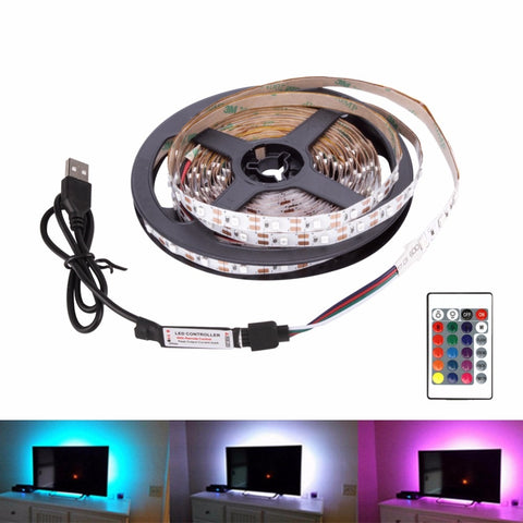 [variant_title] - USB LED Strip DC 5V Flexible Light Lamp 60LEDs SMD 2835 50CM 1M 2M 3M 4M 5M Mini 3Key Desktop Decor Tape TV Background Lighting