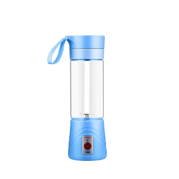 Blue - Portable Chargeable Blender Glass Juicer Cup Electric Bottle Mixer Blender Cup for Study Camping Travelling