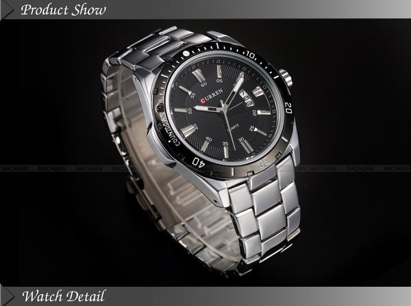 [variant_title] - Mens Watches Top Luxury Brand CURREN 2018 Men Full Steel Watches Quartz Watch Analog Waterproof Sports Army Military WristWatch