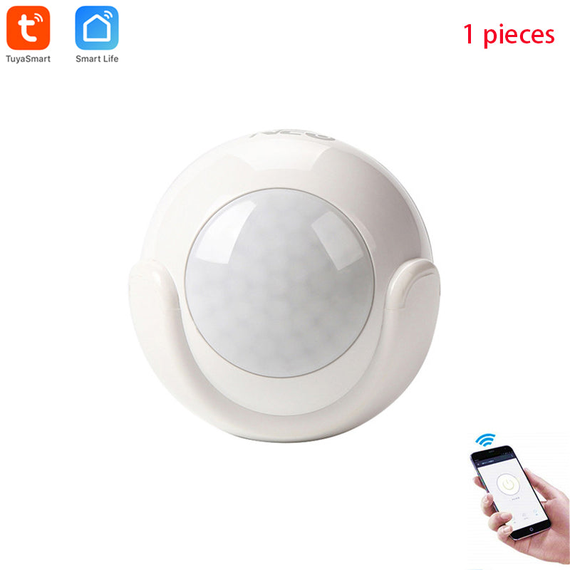1 piece - Tuya WiFi PIR Motion Sensor Detector Home Alarm System ,Mini Shape PIR Sensor Infrared detector compatible with IOS & Android