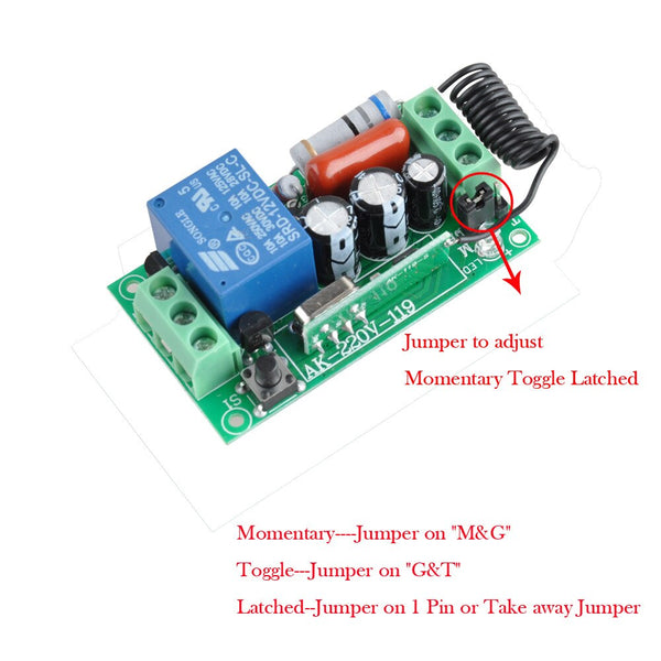 [variant_title] - Wireless Remote Control Light Switch 10A Relay Output Radio 220V 1 Channel Receiver Module + 50-500M Transmitter
