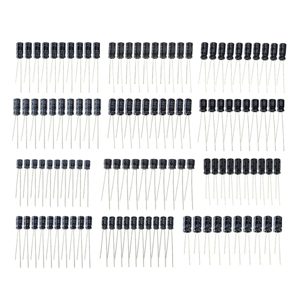 Default Title - 120pcs/set 12 Values 0.22UF-470UF Aluminum Electrolytic Capacitor Assortment KIT