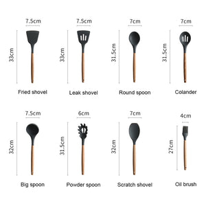 Default Title - 8 Pcs/Set Silicone Spatula Heat-resistant Soup Spoon Non-stick Special Cooking Shovel Kitchen Tools