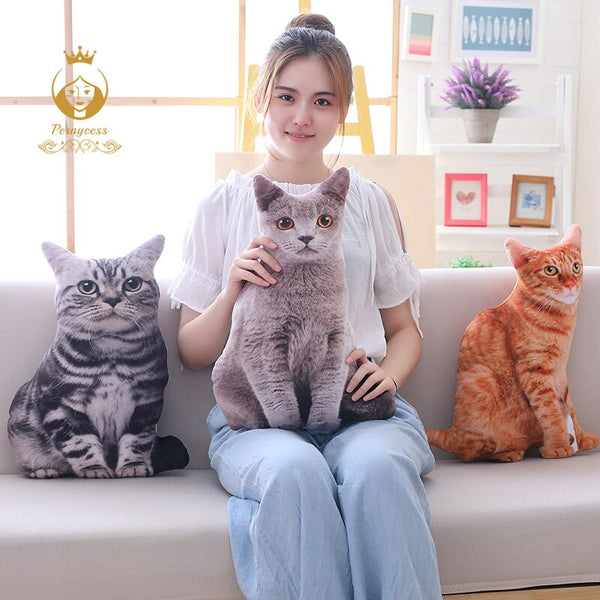 [variant_title] - 1PCS 50CM 3D Simulation Cats Pillow, Cute Cat Washable Plush Stuffed Pillow, Kids Toy, Sofa Pillow, Home Decoration