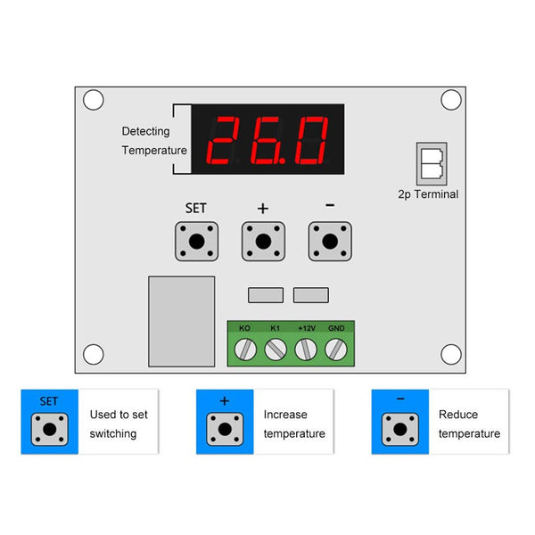 [variant_title] - W1209 digital thermostat temperature control Switch Sensor Module for Arduino sensor waterproof Temperature Controller 10A Relay
