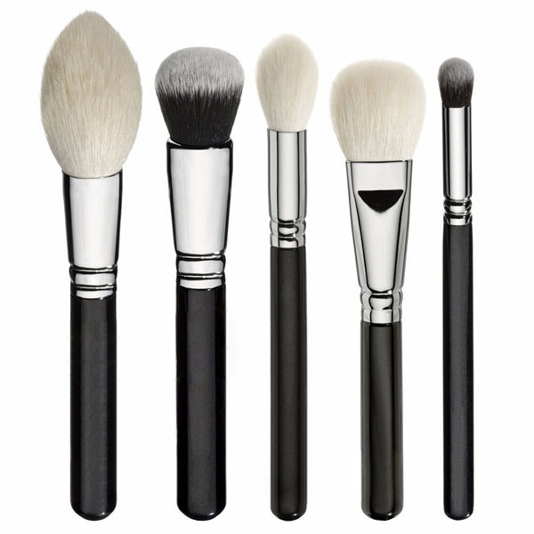 [variant_title] - 15pcs Black synthetic hair makeup brushes Powder Foundation blusher eye shadow Contour Make up brush set Cosmetic Pouch case