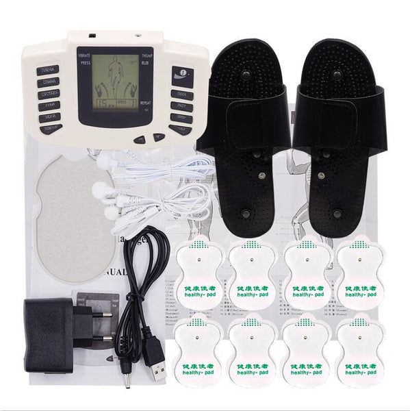 RU Button Slipper - Beurha Electrical Muscle Stimulator Russian Button Therapy Massager Pulse Tens Acupuncture Full Body Massage Relax Care 16 Pads