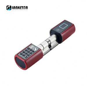 Red Color Lock - Lanxstar Durable Smart Lockcore Mechanical Lock Transformation Replacement Intelligent Cylinder Password Bluetooth RFID Card APP