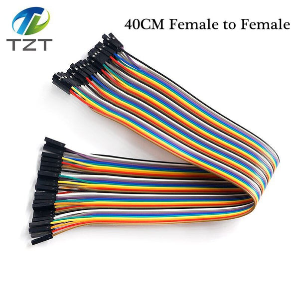 40CMFemale to Fema - TZT Dupont Line 10cm/15cm/40cm Male to Male + Female to Male and Female to Female Jumper Wire Dupont Cable for arduino DIY KIT